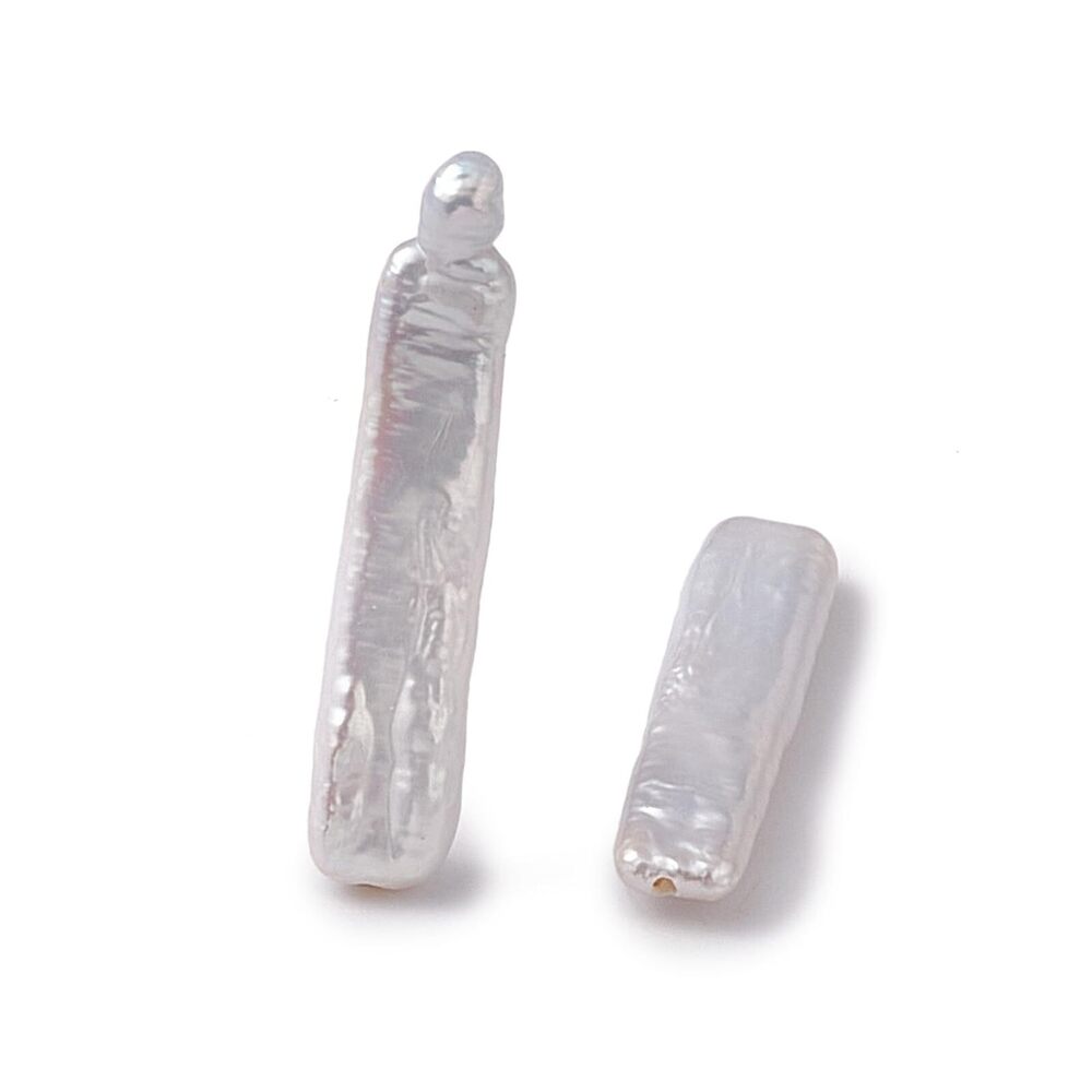 8170 5 Pcs Baroque Natural Pearl Beads Rectangle Loose Spacer Beads for DIY
